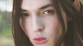 Naked Shoot. Artistic Softcore duo dance in forest