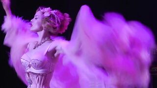 Burlesque dancer Miss Miranda with Sea Raisin Ragtime Revue