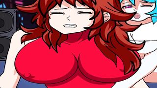 Friday Night Funkin Toon Sky and Gf Fingerblasting and Fumbling Their Boobies and Bums On Stage