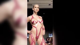 Naked model at fashion show. #shorts #hot