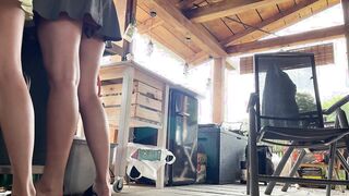 No Panties Party Girls having a BBQ Day Outdoors with their BFF to show legs and Pussy under Skirts