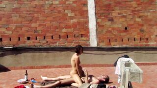 Couple Filmed Fucking in the Terrace Outside