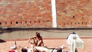 Couple Filmed Fucking in the Terrace Outside