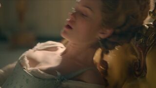 Nina Aboutajedyne, Emilia Schüle dressed sex scene - Marie Antoinette (2022) s01e05-06