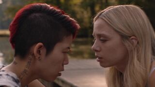 Hayley Griffith, Monique Kim nude lesbian sex scenes - TheyThem (2022)
