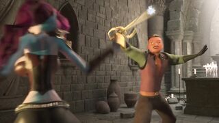 Busty Elf Dominates A Man In A Fight And Is Rewarded By His Cock!