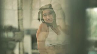 Reality TV Show. Tattooed Latina Solo Scene