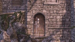 Cartoon girl with big tits doesn't know how to handle a massive cock of a monster