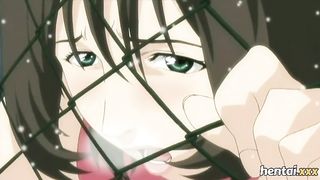 Cartoon girl with big boobs is getting fucked all the time and eating loads of cum