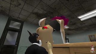 Cartoon schoolgirl is having hardcore sex in the classroom, after giving a blowjob to her teacher