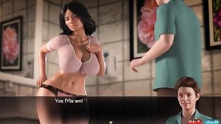 Inked, cartoon brunette with big firm tits desperately needs a good fuck, as soon as possible