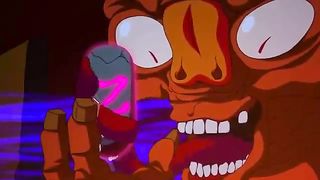 Cartoon chick is about to get stuffed with a monster cock, until she starts screaming from pleasure