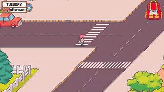 Cartoon babe is about to have casual sex with a friend, until both of them cum