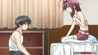 Cartoon gal is moaning while sucking her best friend's huge dick, to make him explode from pleasure