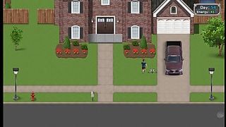 Cartoon blonde took off her clothes and started toying her soaking wet pussy, on the floor