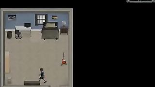 Cartoon blonde took off her clothes and started toying her soaking wet pussy, on the floor