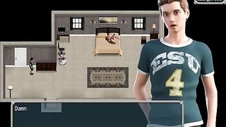 Cartoon blonde took off her clothes and started toying her soaking wet pussy, on the floor