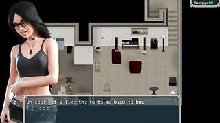 Cartoon blonde took off her clothes and started toying her soaking wet pussy, on the floor