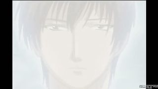 Cartoon babe with big boobs and blue hair is moaning while getting stuffed with two cocks