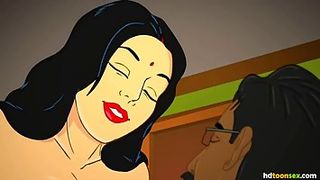 Cartoon, Indian woman is eager to get fucked hard from the back, until she cums