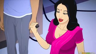 Cartoon, Indian woman is eager to get fucked hard from the back, until she cums
