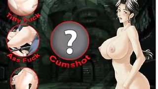 Cartoon babe with massive boobs got tied up and fucked hard, mostly from the back