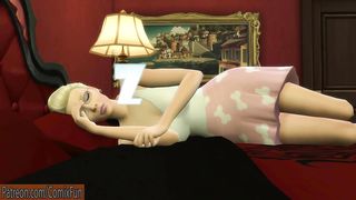 Cartoon chick with big boobs is about to have casual sex with her step- brother