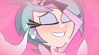 Cartoon chick is about to have first tentacle experience that will make her cum