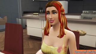 Cartoon woman likes the way her step- son is fucking her brains out, from the back