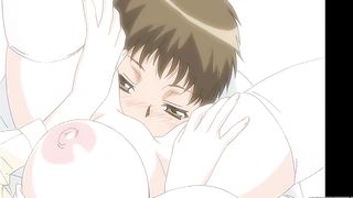 Cartoon slut with blue hair and massive tits is screaming from pleasure while getting fucked hard