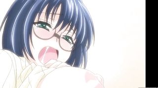 Cartoon slut with blue hair and massive tits is screaming from pleasure while getting fucked hard