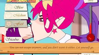 Cartoon chick with big tits is spreading up and getting fucked hard, in many positions