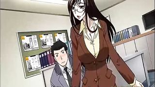 Cartoon ladies are having sex at work, with handsome guys they are in love with