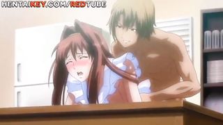 Busty cartoon babe is blushing while getting banged hard and enjoying every second of it