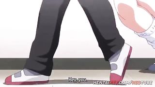 Cartoon slut is sucking a rock hard dick like a pro, before getting fucked very hard