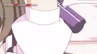 Cartoon babe with big tits is getting fucked very hard, and screaming from pleasure while cumming