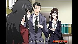 Cartoon babe with big tits needs a good fuck as soon as possible, even at work