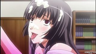 Busty, cartoon brunette is moaning during a casual fuck, because she is about to cum