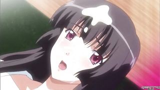 Busty, cartoon brunette is moaning during a casual fuck, because she is about to cum