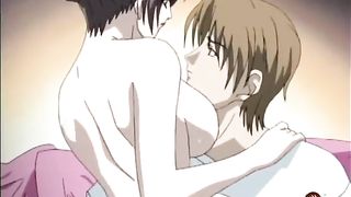 Cartoon babe with huge tits is having steamy sex with a guy she just met