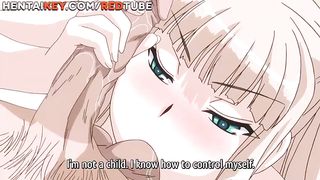 Cartoon babe with big tits and blue eyes is getting her soaking wet pussy stuffed with hard dick