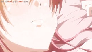 Cartoon guy is doing his best to satisfy his big titted girlfriend, in many ways