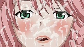 Cartoon babe with big tits got hired to amuse men and let them play with her