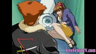 Big titted cartoon babe is screaming from pleasure while her boyfriend is fucking her brains out