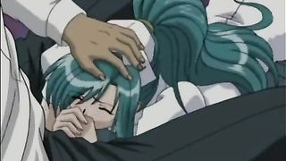 Cartoon nurse with blue hair likes to have kinky sex adventures with her horny patients