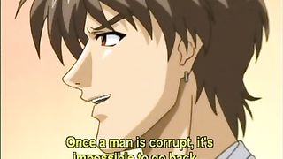 Japanese cartoon guy is fucking his secretary while his wife is out of town for the weekend