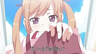 Cartoon girl with pigtails saw some interesting things in her erotic book and wanted to try them out