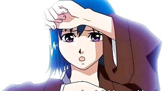 Hentai girls having a romp while a guy watches - a hot cartoon lesbian affair