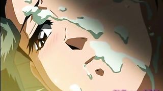 Young cartoon brunette is learning to suck dick and it looks like she is a true talent