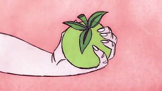 Cartoon babe is passionately making love with her partner in every single drawing she is in